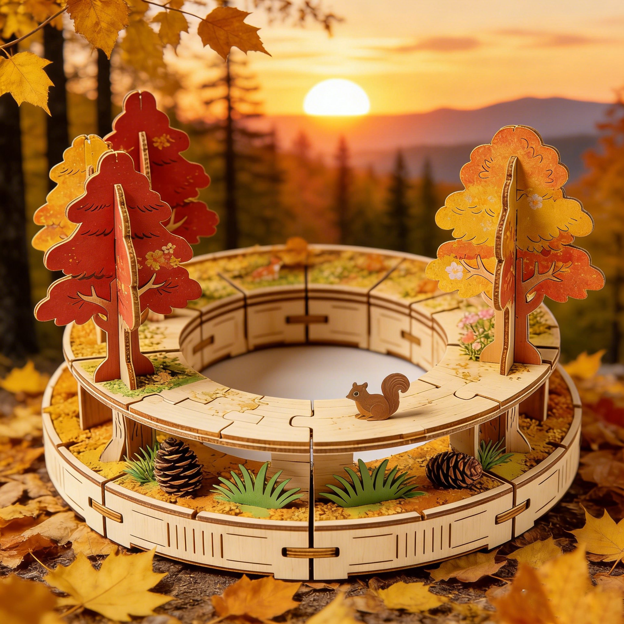 Autumn Forest Wooden 3D Puzzle Set