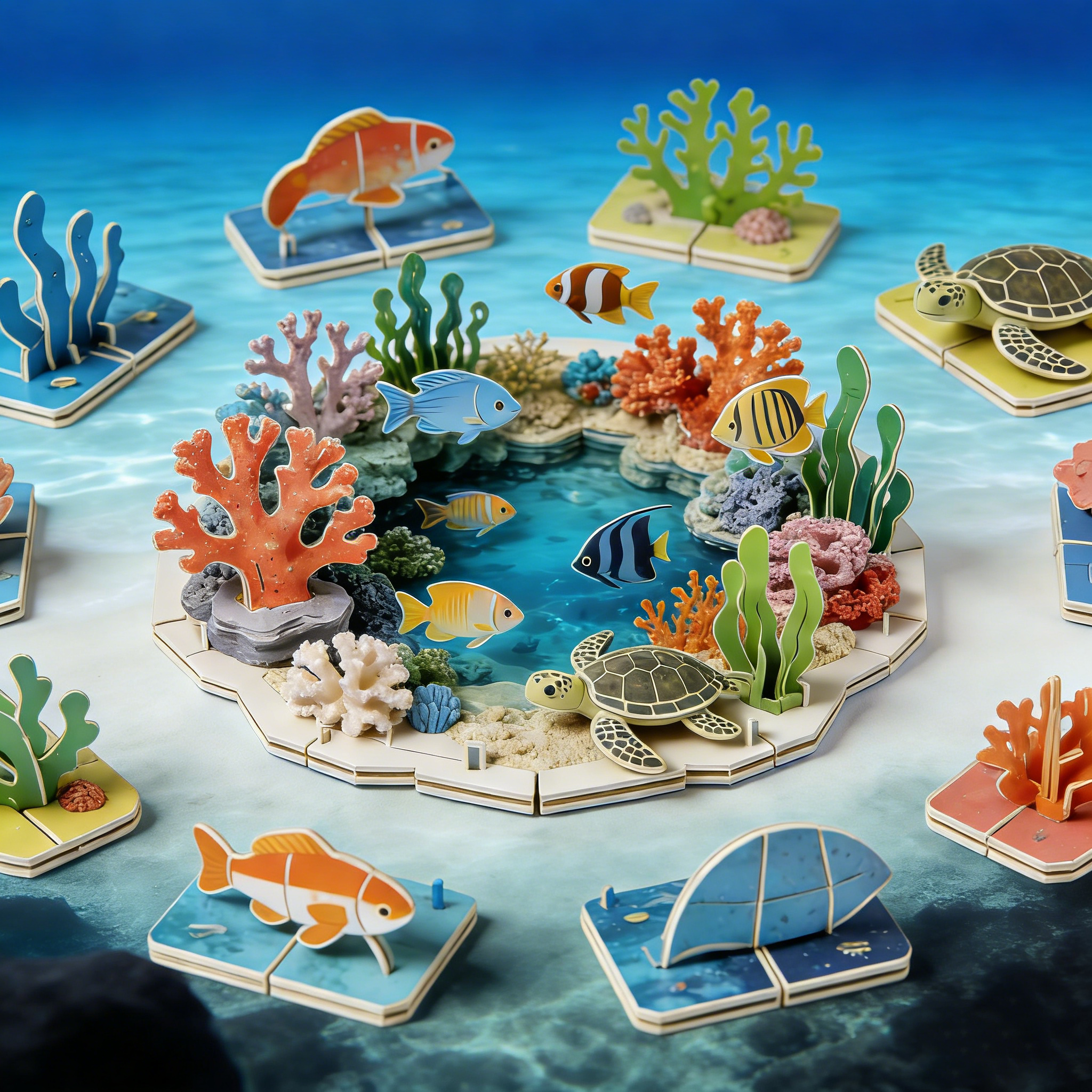 Ocean Reef 3D Wooden Puzzle Set